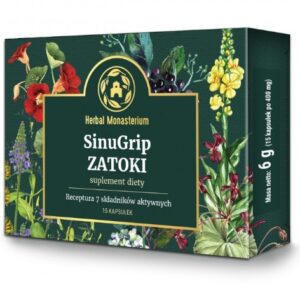 Sinu Grip ZATOKI 15 kapsułek Herbal Monasterium Suplement Diety
