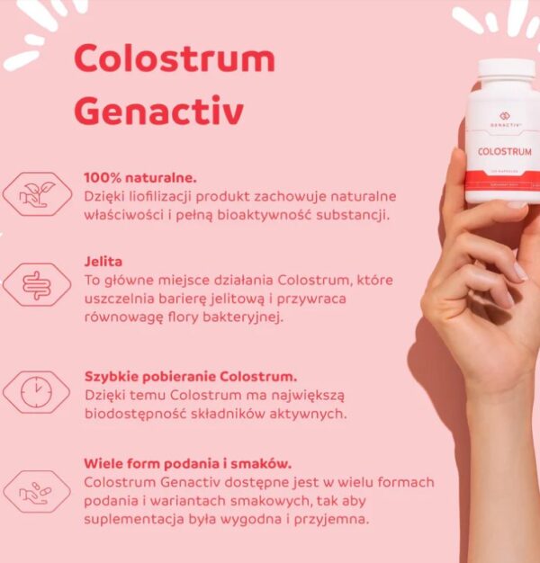 COLOSTRUM 120kaps. LIOFILIZAT GENACTIV - obrazek 2