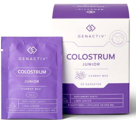 Genactiv Colostrum Junior Saszetki 800 mg Czarnybez