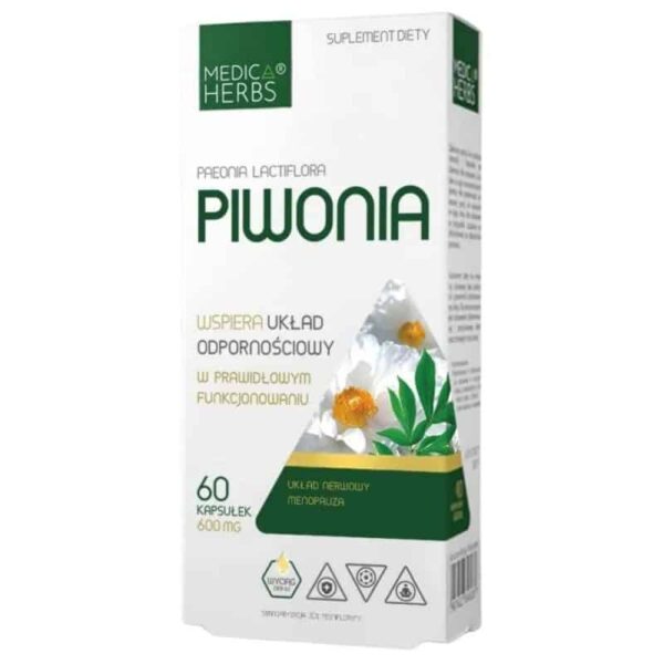 Piwonia 600 mg 60 kapsułek Medica Herbs