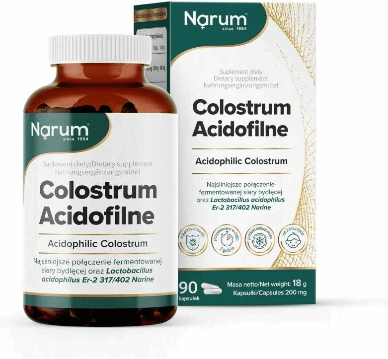 NARINE Colostrum Acidofilne 200 mg 90 kaps.