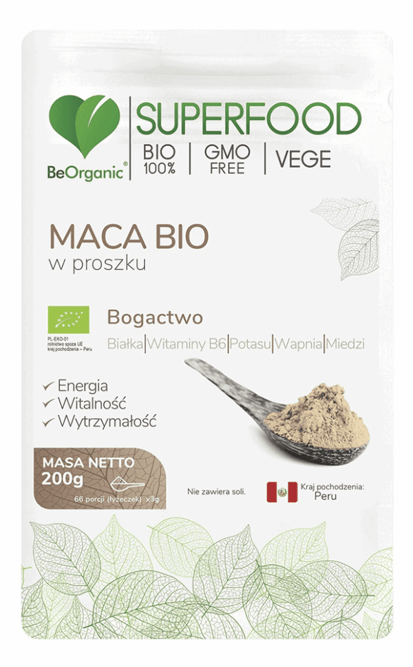 Maca BIO Proszek 200 g BeOrganic