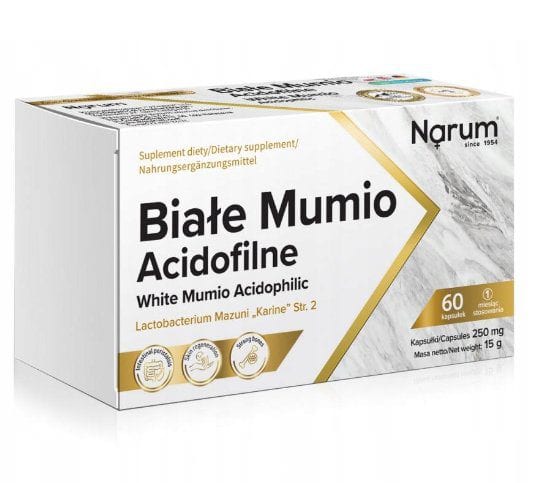 Białe Mumio Acidofilne 250 mg 60 kaps.