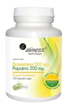 Bromelaina 500 mg Papaina 200 mg 100 kaps. VEGE