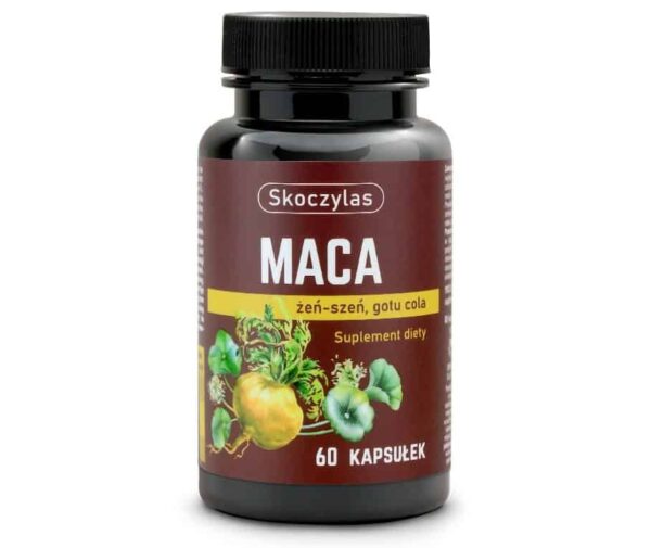 Maca żeń-szeń Gotu Kola (Wąkrotka azjatycka) 60 kapsułek Skoczylas