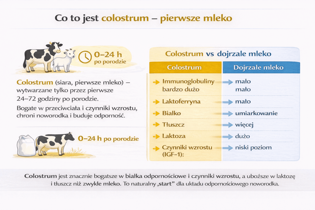 Co to jest colostrum – pierwsze mleko bogate w immunoglobuliny i laktoferynę
