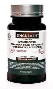 SYNBIOTIC ŻURAWINA+LACTOSPORE 750 mg +2MLD SINGUL