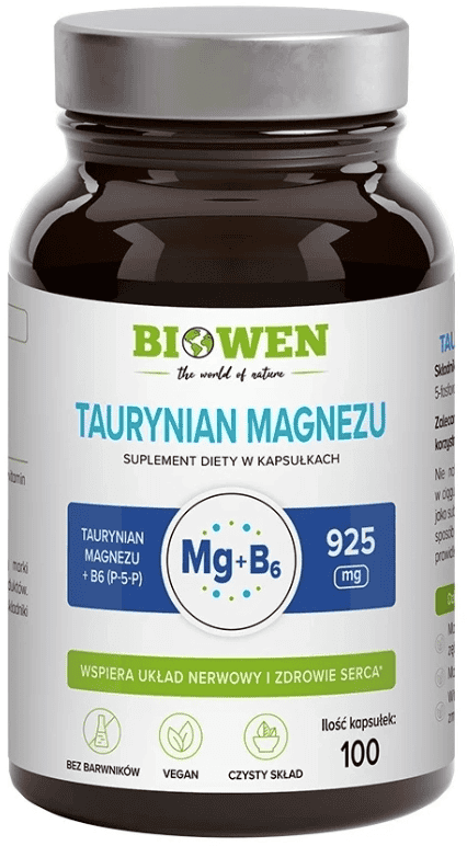 Taurynian Magnezu 600 mg 100 kaps. Biowen