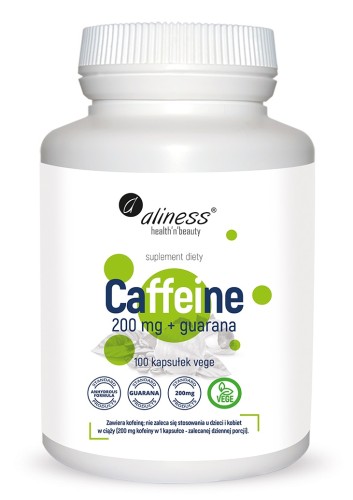 Caffeine 200 mg+guarana 100 kaps. Aliness