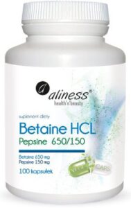 Betaina HCL+PEPSINE 650/150 100 kaps. ALINESS