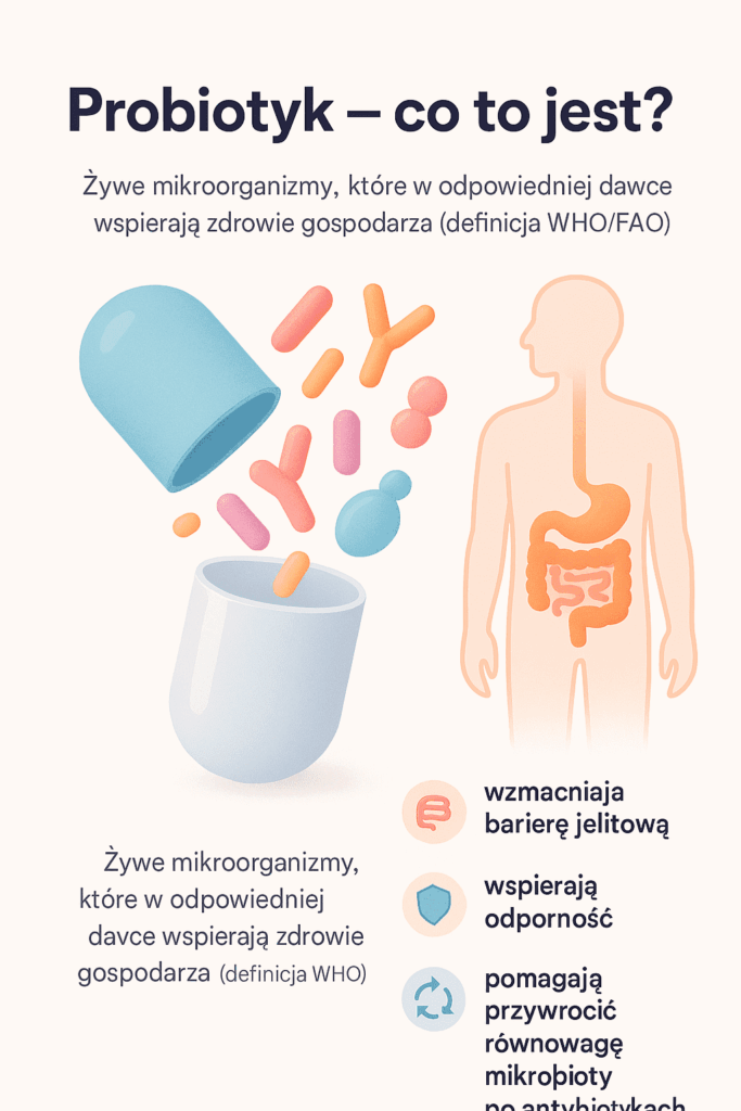 Probiotyki – kompletny przewodnik 2026: jak wybrać, dawkowanie i kiedy naprawdę działają 2 Co to jest probiotyk – definicja WHO, jak działa i kiedy stosować