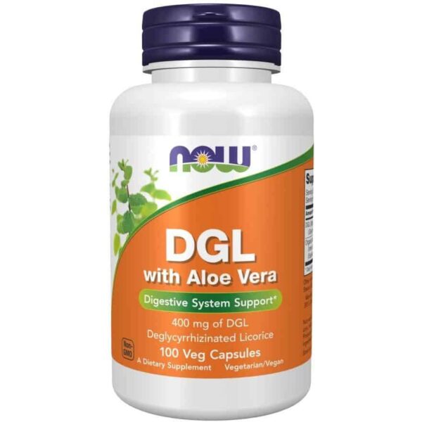 DGL with Aloe Vera 400 mg 100 kapsułek NOW Foods