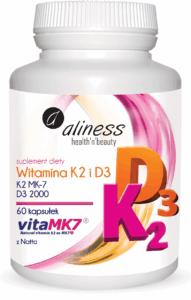 Witamina D3 2000 IU + K2 MK-7 60 kaps. Aliness