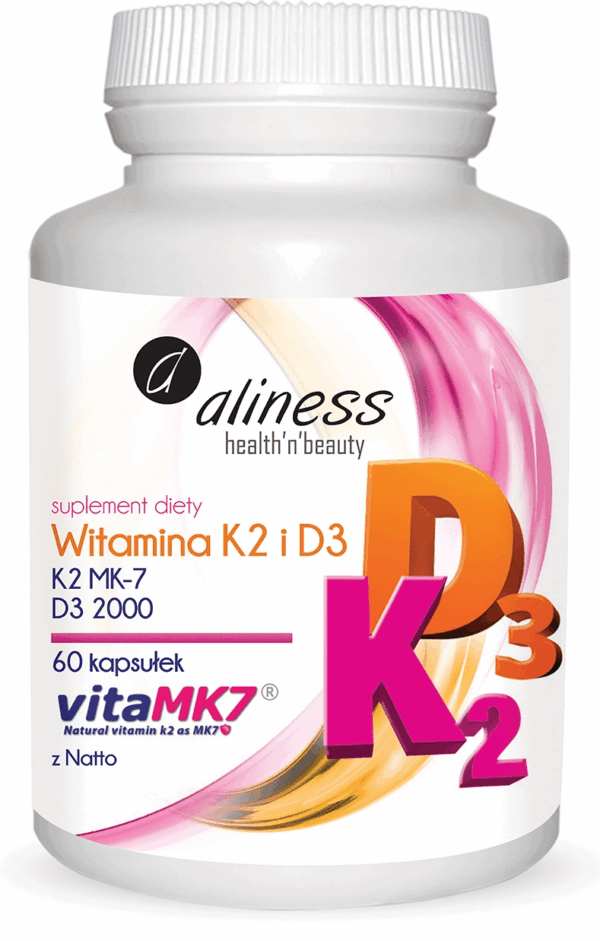 Witamina D3 2000 IU + K2 MK-7 60 kapsułek Aliness