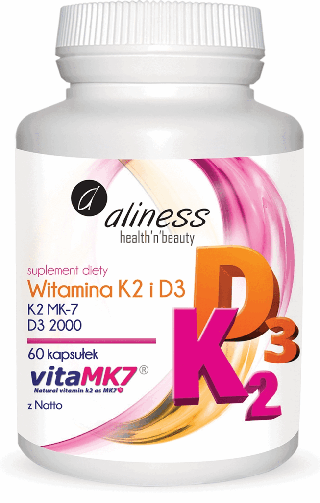 Witamina D3 2000 IU + K2 MK-7 60 kaps. Aliness
