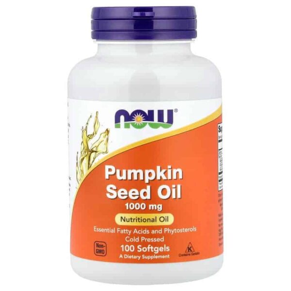 Pumpkin Seed Oil 1000 mg 100 kapsułek NOW Foods