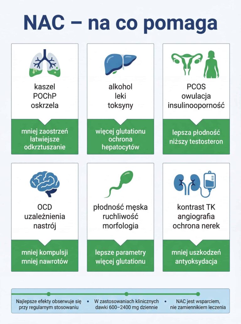 NAC na co pomaga – działanie N-acetylocysteiny i zastosowanie kliniczne