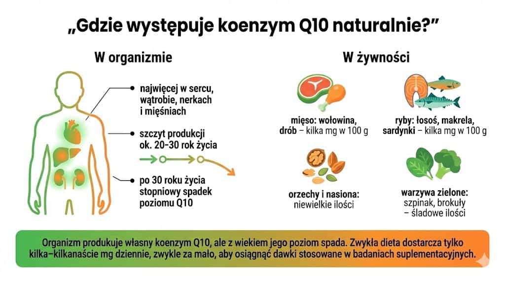 Gdzie występuje koenzym Q10 naturalnie – źródła w organizmie i żywności