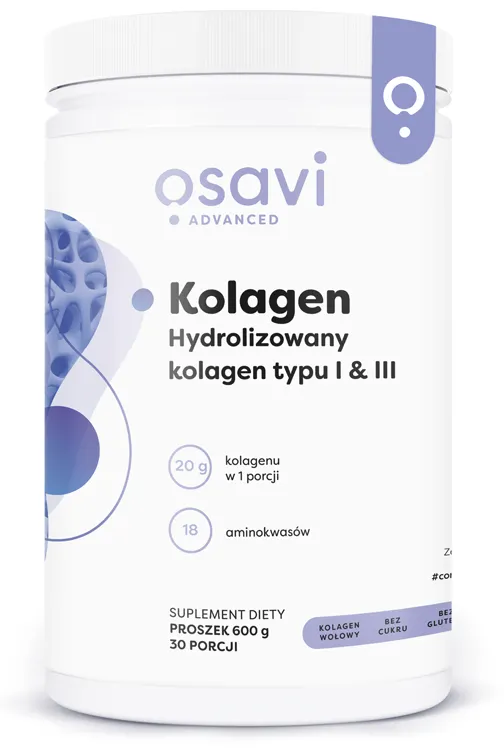 KOLAGEN HYDROLIZOWANY TYPU I i III 600g OSAVI