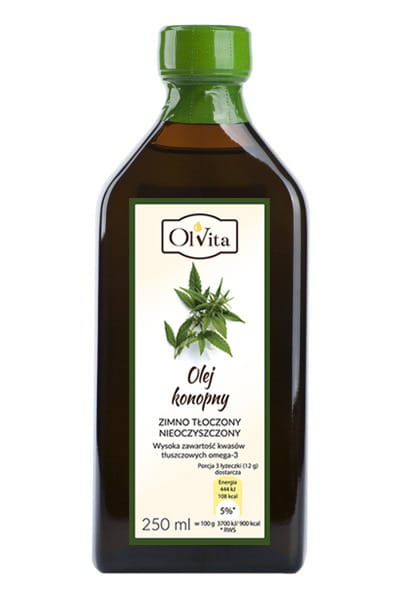 OLEJ KONOPNY ZIMNOTŁOCZONY  250ML Olvita