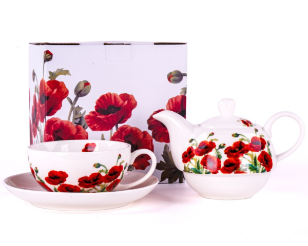 Filiżanka z Dzbankiem i Spodkiem Classic Poppies Duo