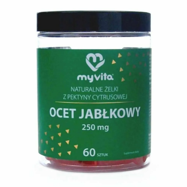 Żelki Naturalne Ocet Jabłkowy 60 sztuk vege MyVita