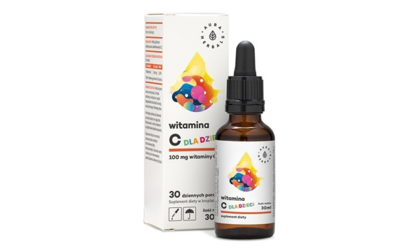 Witamina C dla dzieci 100 mg krople 30 ml Aura Herbals