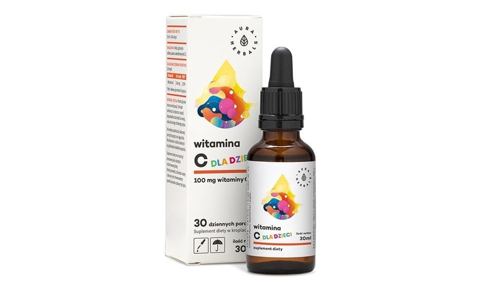 Aura Herbals Witamina C dla dzieci 100 mg krople 30 ml