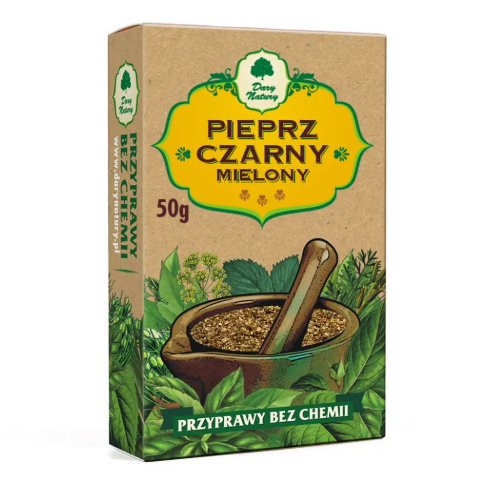 Pieprz Czarny Mielony 50 g – Dary Natury