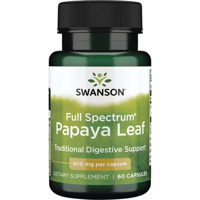 Papaya Leaf 400 mg 60 kaps. Full Spectrum Swanson*