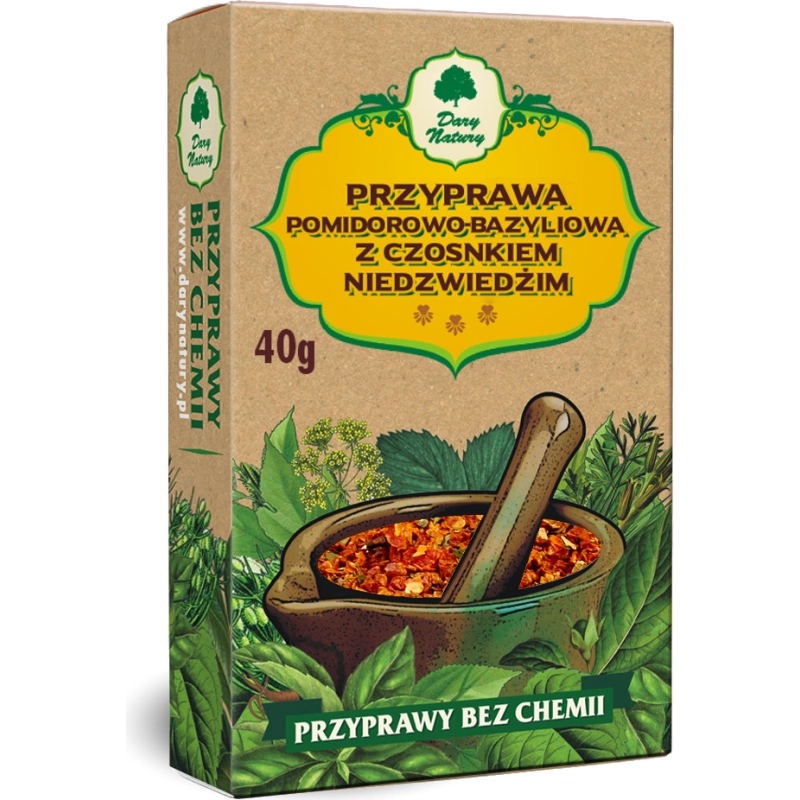 Przyprawa pomidorowo- bazyliowa z czosnkiem niedźwiedzim 40 g Dary Natury