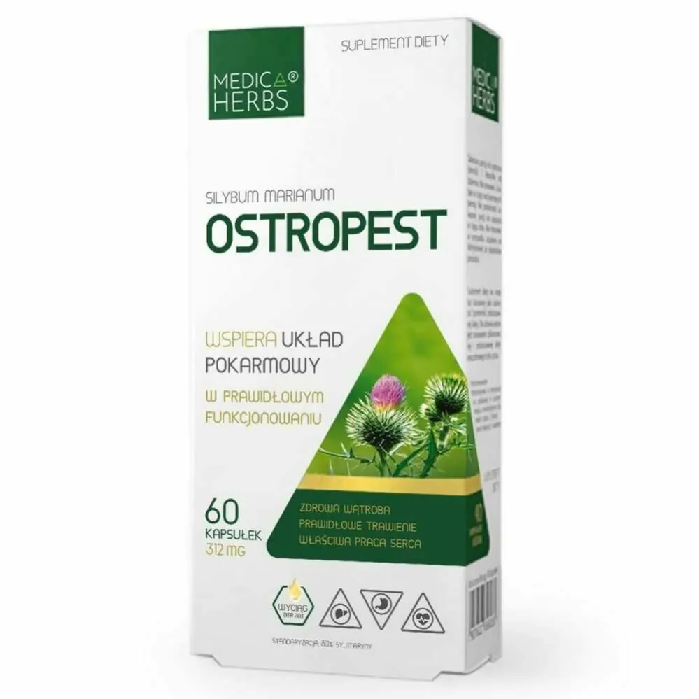 Ostropest Plamisty (Silybum Marianum) 60 kapsułek Medica Herbs