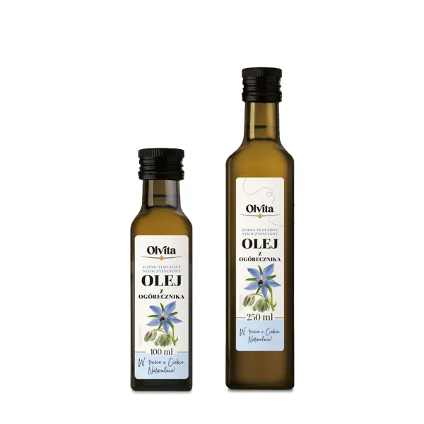 Olej z ogórecznika – zimnotłoczony, nierafinowany O’lvita