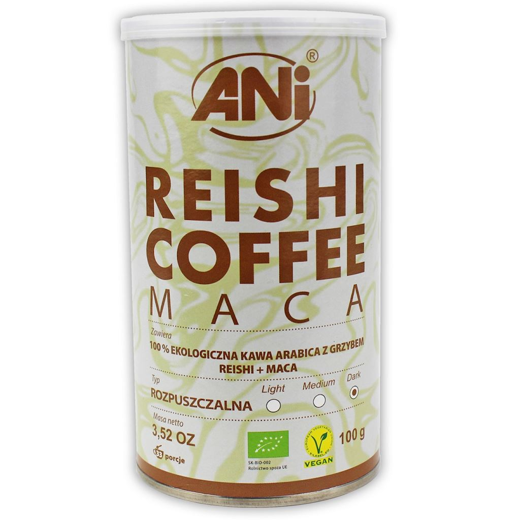 Kawa Rozpuszczalna Arabica z Reishi i Maca BIO 100 g ANI