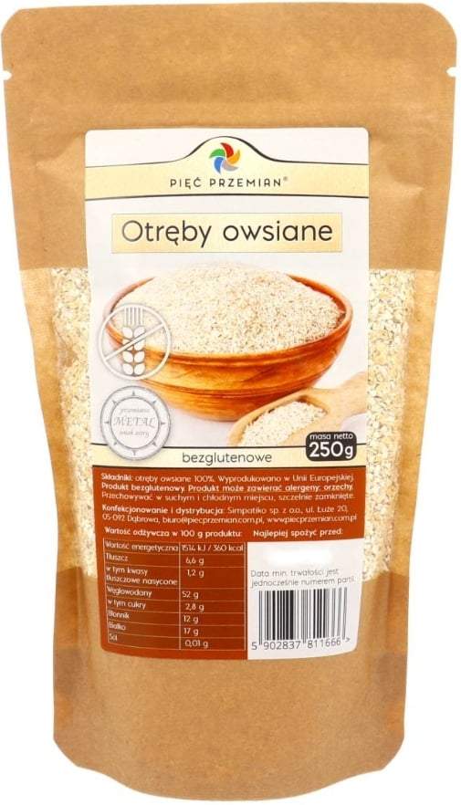 Pięć Przemian Otręby owsiane bezglutenowe 250 g