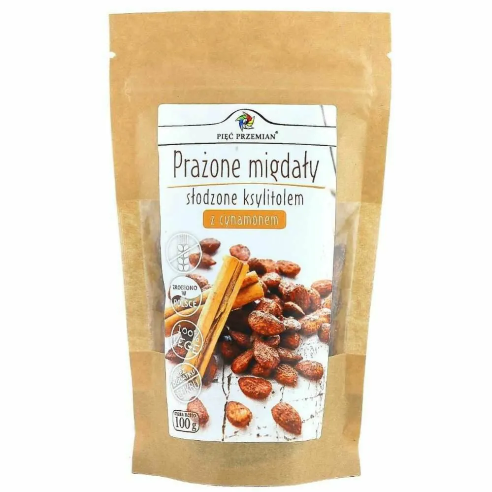 Prażone Migdały z Ksylitolem i Cynamonem 100 g Pięć Przemian