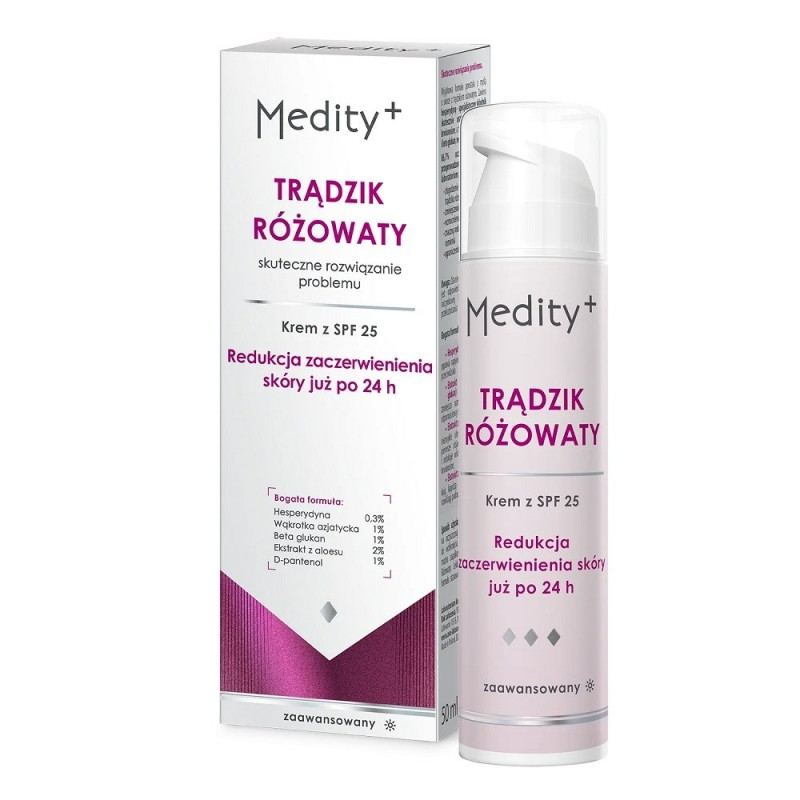 Medity+ Trądzik Różowaty krem naprawczy na dzień z SPF 25 50 ml