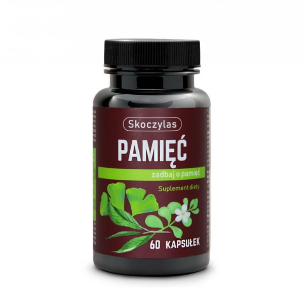 Pamięć - Bacopa Monnieri (Bakopa drobnolistna) L-teanina Ginkgo biloba (Miłorząb japoński) Forskolina Różeniec górski (Rhodiola rosea) 60 kapsułek vege Skoczylas