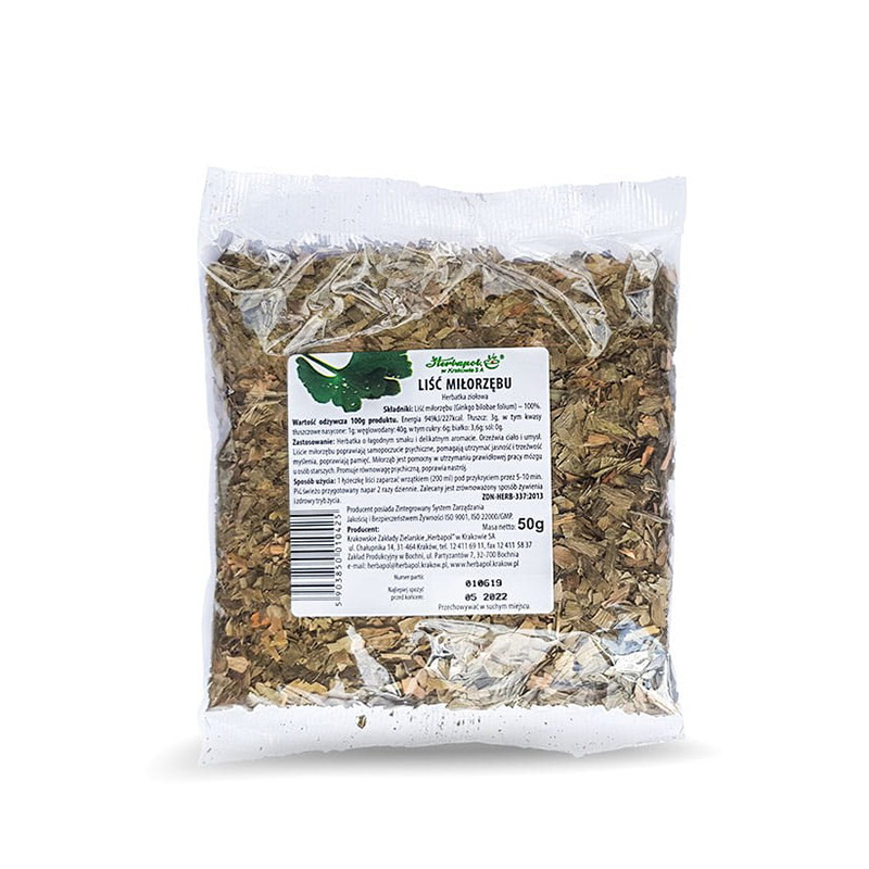 Miłorząb liść ginkgo biloba 50 g Herbapol-Kraków