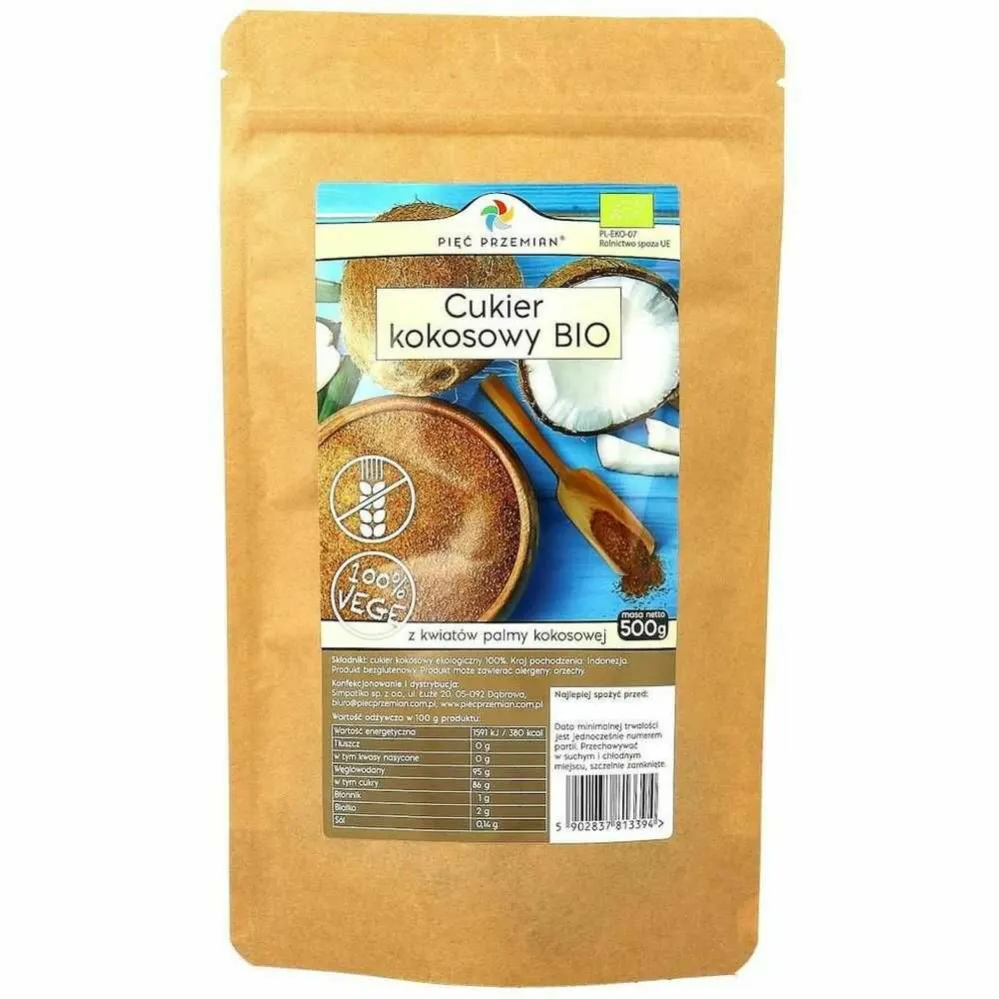 Cukier Kokosowy BIO 500 g Pięć Przemian