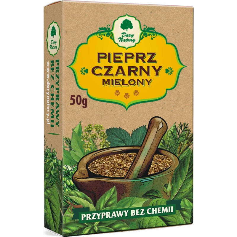Pieprz Czarny Mielony 50 g Dary Natury