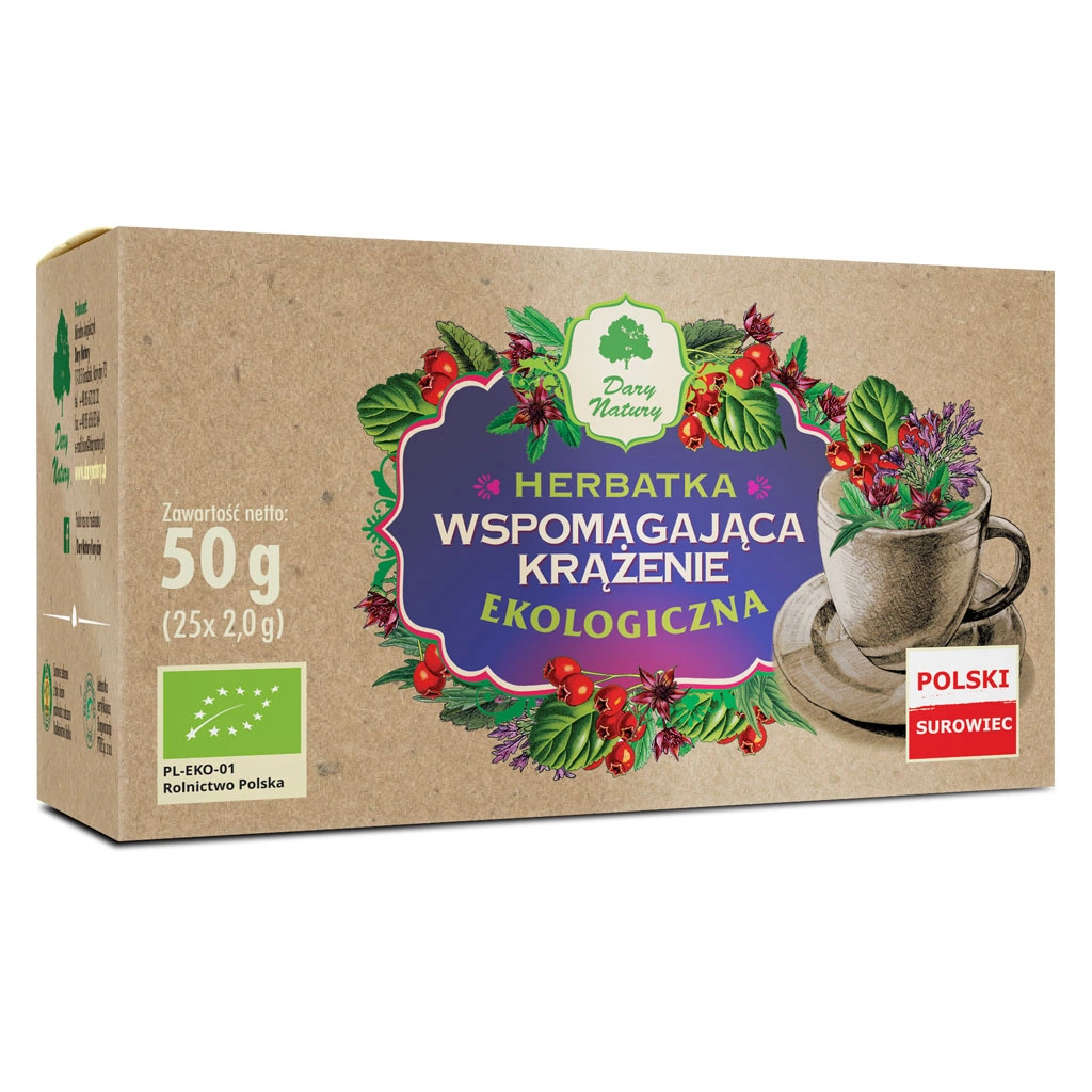 Herbatka wspomagająca krążenie 25 sztuk 50 g Dary Natury (EKO)