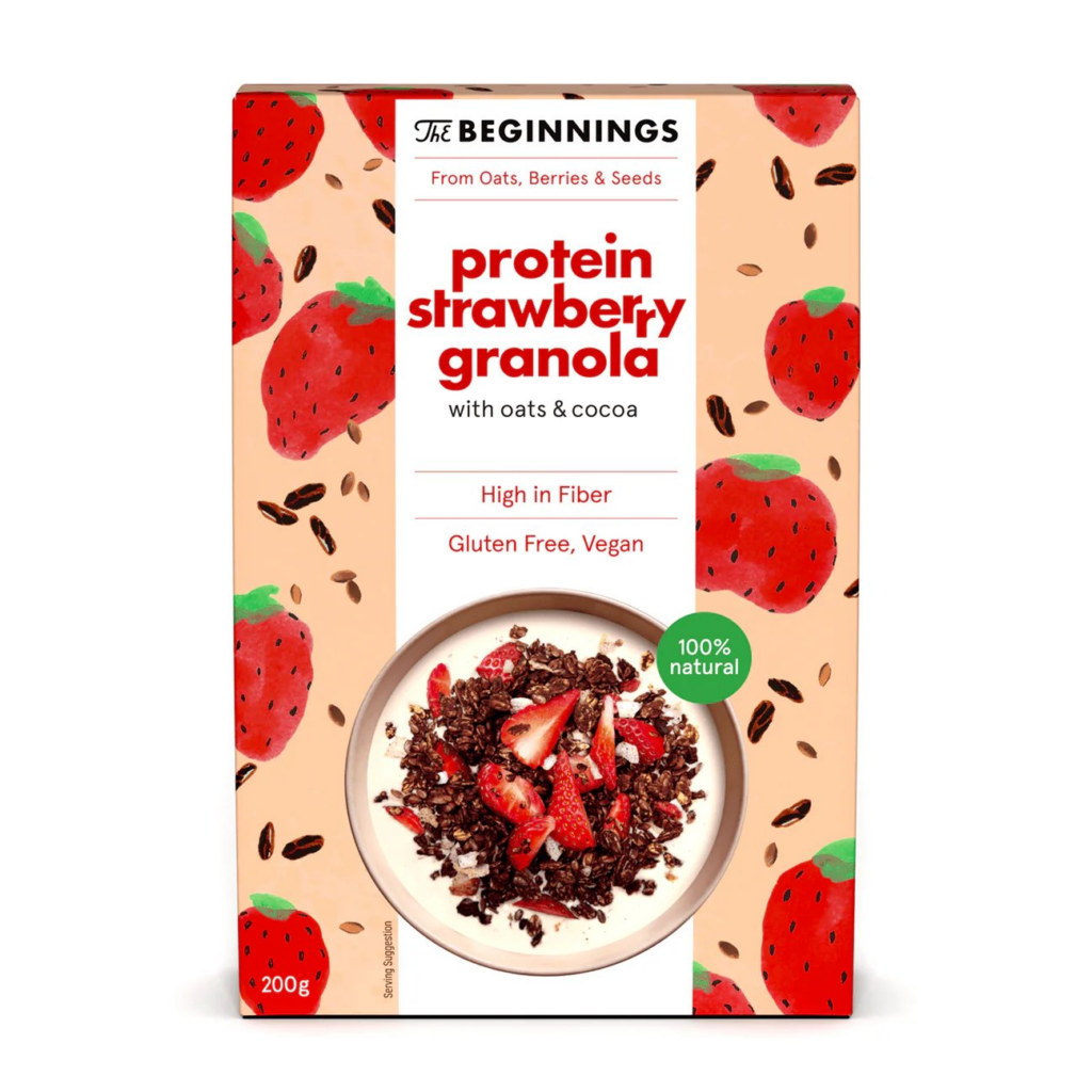 Granola proteinowa z truskawkami 200 g The Beginnin