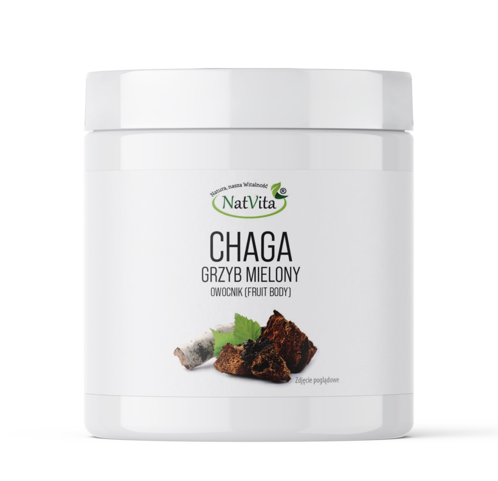 Chaga Grzyb Mielony Błyskoporek Podkorowy Ekstrakt Odporność 100 g NatVita