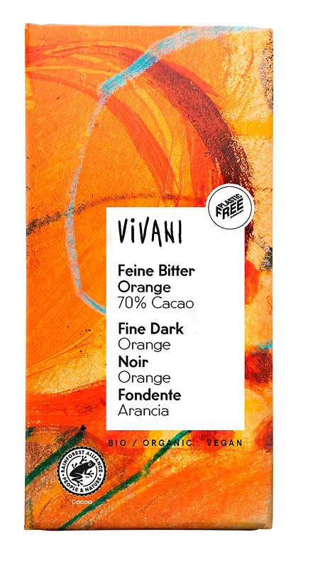 Czekolada gorzka o smaku pomarańczowym BIO 80 g Vivani