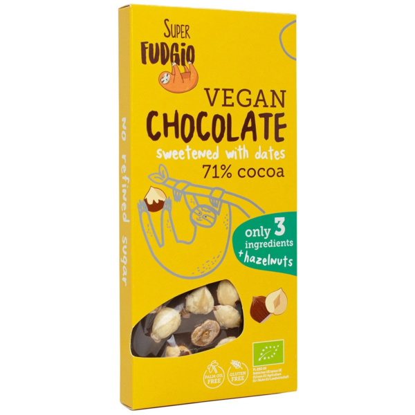 Ekologiczna Czekolada Słodzona Daktylami z Orzechami bez Glutenu BIO 100 g - Super Fudgio Krówka - Me Gusto