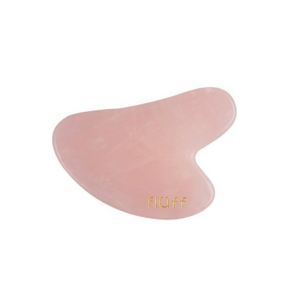 Fluff Gua Sha Stone Kamień do Masażu Twarzy Różowy Kwarc 90x60x5 mm