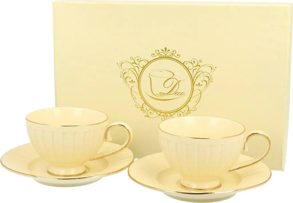 Filiżanki do espresso 120 ml 2 szt. Nina Ecru porcelana zestaw elegancki