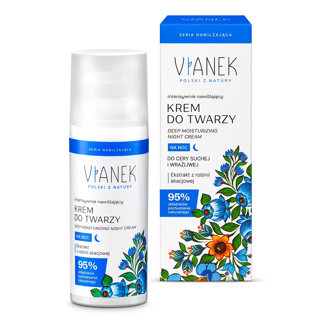 Vianek Seria Nawilżająca Intensywnie Nawilżający Krem do Twarzy na Noc 50 ml