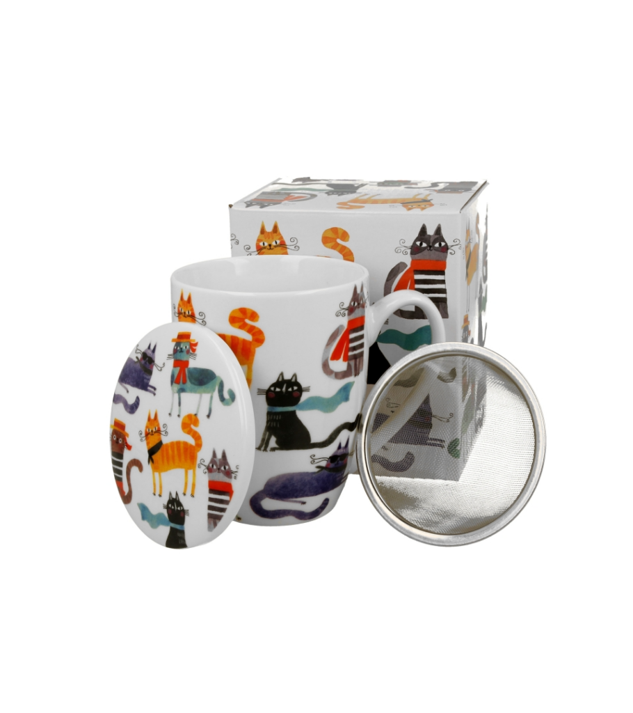 Kubek z zaparzaczem Koci Świat STYLOWE KOTY 360ML DUO